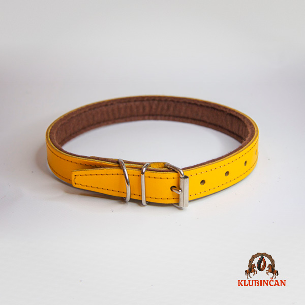 Obojok kožený 3 cm – žltá
